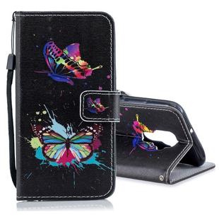 For Huawei Nova 5i Pro Colored Drawing Pattern Horizontal Flip PU Leather Case with Holder & Card Slots & Wallet & Lanyard(Colorful Butterfly)