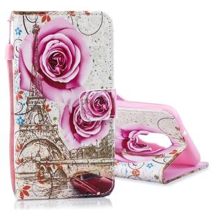 For Huawei Nova 5i Pro Colored Drawing Pattern Horizontal Flip PU Leather Case with Holder & Card Slots & Wallet & Lanyard(Rose Tower)