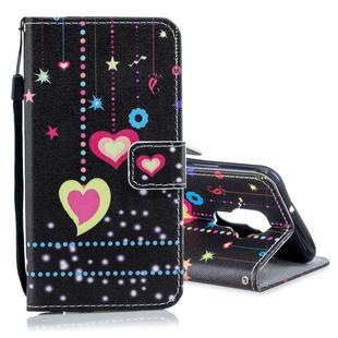 For Huawei Nova 5i Pro Colored Drawing Pattern Horizontal Flip PU Leather Case with Holder & Card Slots & Wallet & Lanyard(Color Heart)