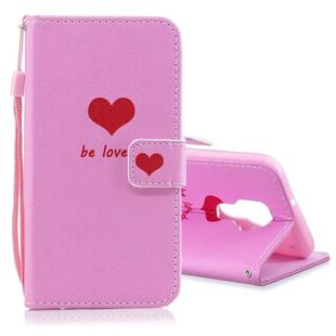 For Huawei Nova 5i Pro Colored Drawing Pattern Horizontal Flip PU Leather Case with Holder & Card Slots & Wallet & Lanyard(Red Heart)
