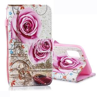 For Galaxy M30s Colored Drawing Pattern Horizontal Flip PU Leather Case with Holder & Card Slots & Wallet & Lanyard(Rose Tower)