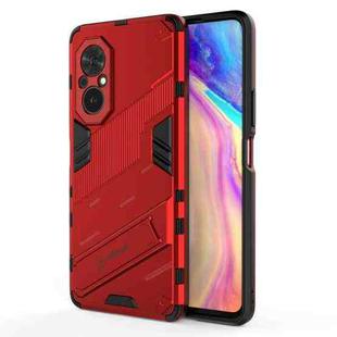 For Honor 50 SE / Huawei nova 9 SE Punk Armor 2 in 1 PC + TPU Shockproof Case with Invisible Holder(Red)