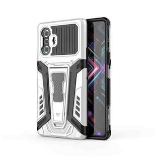 For Xiaomi Redmi K40 Gaming War Chariot Series Armor All-inclusive Shockproof PC + TPU Protective Case with Invisible Holder(White)