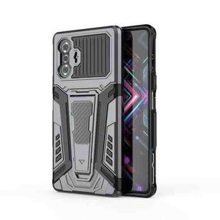 For Xiaomi Redmi K40 Gaming War Chariot Series Armor All-inclusive Shockproof PC + TPU Protective Case with Invisible Holder(Grey)