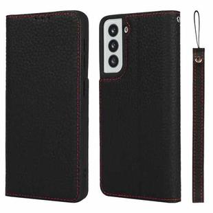 For Samsung Galaxy S21 5G Litchi Genuine Leather Phone Case(Black)