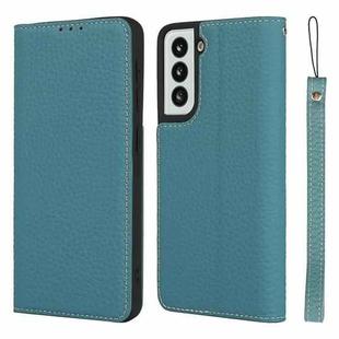 For Samsung Galaxy S21 5G Litchi Genuine Leather Phone Case(Sky Blue)