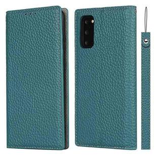 For Samsung Galaxy S20Litchi Genuine Leather Phone Case(Sky Blue)