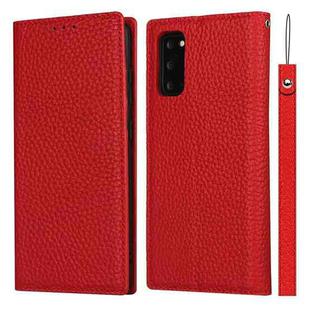 For Samsung Galaxy S20 Litchi Genuine Leather Phone Case(Red)