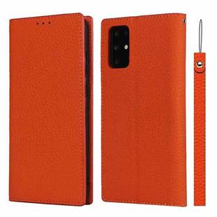 For Samsung Galaxy S20 Plus Litchi Genuine Leather Phone Case(Orange)