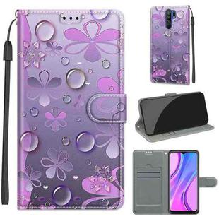 For Xiaomi Redmi 9 Voltage Coloured Drawing Magnetic Clasp Horizontal Flip PU Leather Case with Holder & Card Slots(C16 Water Drop Six Petal Flower)