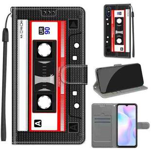 For Xiaomi Redmi 9A Voltage Coloured Drawing Magnetic Clasp Horizontal Flip PU Leather Case with Holder & Card Slots(C10 Black Red Tape)