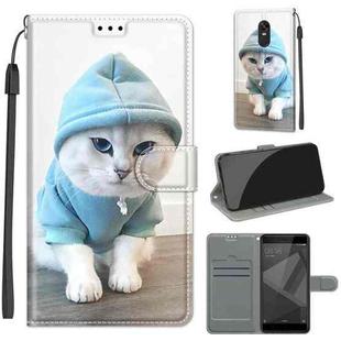 For Xiaomi Redmi Note 4X Voltage Coloured Drawing Magnetic Clasp Horizontal Flip PU Leather Case with Holder & Card Slots(C15 Blue Sweater White Cat)