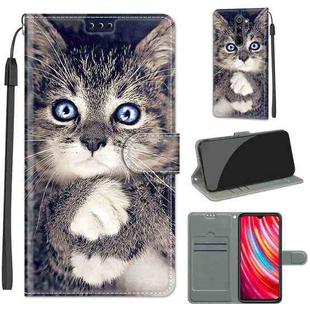 For Xiaomi Redmi Note 8 Pro Voltage Coloured Drawing Magnetic Clasp Horizontal Flip PU Leather Case with Holder & Card Slots(C02 Fork Hand White Claw Cat)