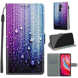 For Xiaomi Redmi Note 8 Pro Voltage Coloured Drawing Magnetic Clasp Horizontal Flip PU Leather Case with Holder & Card Slots(C05 Purple Blue Water Drops)