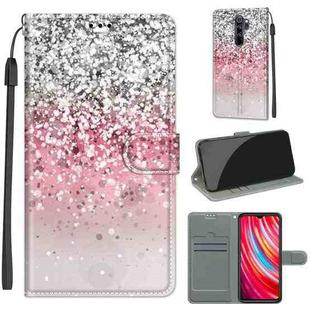 For Xiaomi Redmi Note 8 Pro Voltage Coloured Drawing Magnetic Clasp Horizontal Flip PU Leather Case with Holder & Card Slots(C13 Silver Pink Glitter)