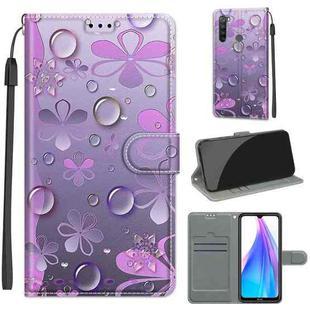 For Xiaomi Redmi Note 8T Voltage Coloured Drawing Magnetic Clasp Horizontal Flip PU Leather Case with Holder & Card Slots(C16 Water Drop Six Petal Flower)