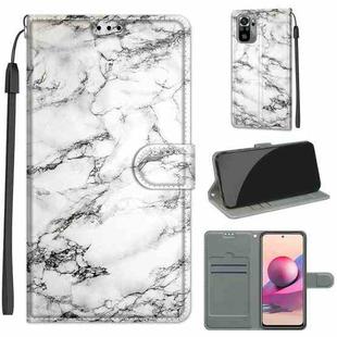 For Xiaomi Redmi Note 10 4G/Note 10S Voltage Coloured Drawing Magnetic Clasp Horizontal Flip PU Leather Case with Holder & Card Slots(C01 White Marble)
