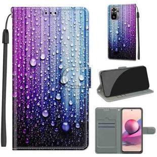 For Xiaomi Redmi Note 10 4G/Note 10S Voltage Coloured Drawing Magnetic Clasp Horizontal Flip PU Leather Case with Holder & Card Slots(C05 Purple Blue Water Drops)