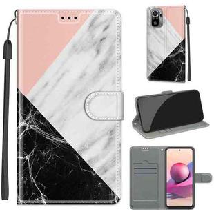 For Xiaomi Redmi Note 10 4G/Note 10S Voltage Coloured Drawing Magnetic Clasp Horizontal Flip PU Leather Case with Holder & Card Slots(C07 Pink White Black)