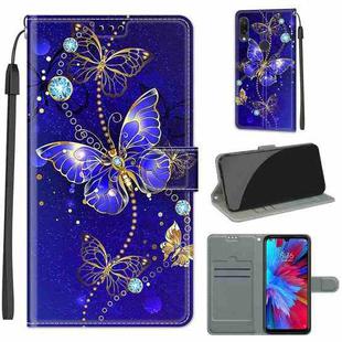 For Xiaomi Redmi Note 7 Voltage Coloured Drawing Magnetic Clasp Horizontal Flip PU Leather Case with Holder & Card Slots(C11 Blue Golden Chain Butterflies)