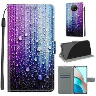 For Xiaomi Redmi Note 9 5G/ 9T Voltage Coloured Drawing Magnetic Clasp Horizontal Flip PU Leather Case with Holder & Card Slots(C05 Purple Blue Water Drops)