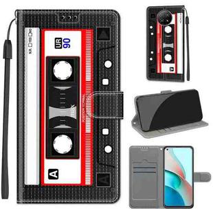 For Xiaomi Redmi Note 9 5G/ 9T Voltage Coloured Drawing Magnetic Clasp Horizontal Flip PU Leather Case with Holder & Card Slots(C10 Black Red Tape)