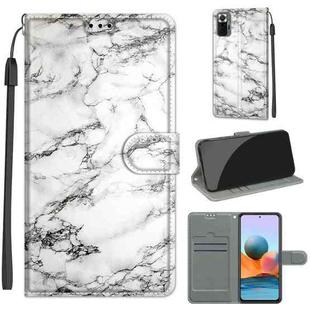 For Xiaomi Redmi Note 10 Pro Max/10 Pro Voltage Coloured Drawing Magnetic Clasp Horizontal Flip PU Leather Case with Holder & Card Slots(C01 White Marble)