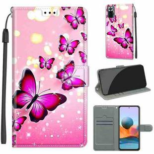 For Xiaomi Redmi Note 10 Pro Max/10 Pro Voltage Coloured Drawing Magnetic Clasp Horizontal Flip PU Leather Case with Holder & Card Slots(C03 Gradient Pink Flying Butterflies)