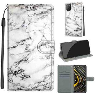 For Xiaomi Poco M3 Voltage Coloured Drawing Magnetic Clasp Horizontal Flip PU Leather Case with Holder & Card Slots(C01 White Marble)