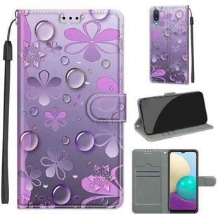 For Samsung Galaxy A02 / M02 Voltage Colored Drawing Magnetic Clasp Horizontal Flip PU Leather Case with Holder & Card Slots(C16 Water Drop Six Petal Flower)