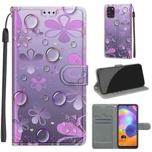 For Samsung Galaxy A31 Voltage Colored Drawing Magnetic Clasp Horizontal Flip PU Leather Case with Holder & Card Slots(C16 Water Drop Six Petal Flower)