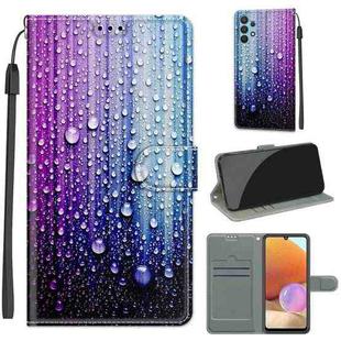 For Samsung Galaxy A32 4G Voltage Colored Drawing Magnetic Clasp Horizontal Flip PU Leather Case with Holder & Card Slots(C05 Purple Blue Water Drops)