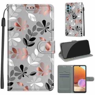 For Samsung Galaxy A32 4G Voltage Colored Drawing Magnetic Clasp Horizontal Flip PU Leather Case with Holder & Card Slots(C19 Material Flower)