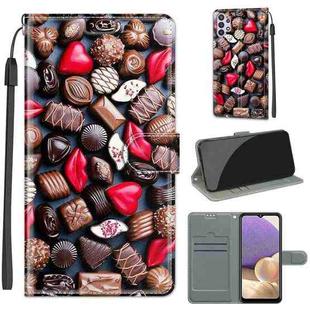 For Samsung Galaxy A32 5G Voltage Colored Drawing Magnetic Clasp Horizontal Flip PU Leather Case with Holder & Card Slots(C06 Red Lip Chocolate)