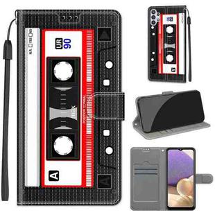 For Samsung Galaxy A32 5G Voltage Colored Drawing Magnetic Clasp Horizontal Flip PU Leather Case with Holder & Card Slots(C10 Black Red Tape)