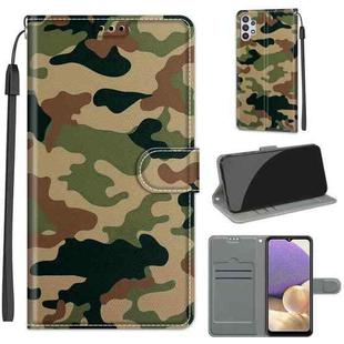 For Samsung Galaxy A32 5G Voltage Colored Drawing Magnetic Clasp Horizontal Flip PU Leather Case with Holder & Card Slots(C12 Green Yellow Camouflage)