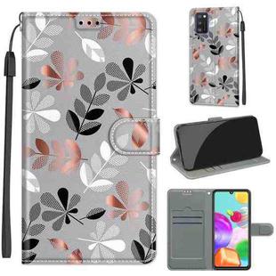 For Samsung Galaxy A41 EU Version Voltage Colored Drawing Magnetic Clasp Horizontal Flip PU Leather Case with Holder & Card Slots(C19 Material Flower)