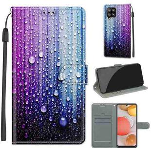 For Samsung Galaxy A42 5G Voltage Colored Drawing Magnetic Clasp Horizontal Flip PU Leather Case with Holder & Card Slots(C05 Purple Blue Water Drops)