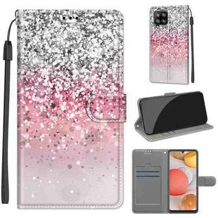 For Samsung Galaxy A42 5G Voltage Colored Drawing Magnetic Clasp Horizontal Flip PU Leather Case with Holder & Card Slots(C13 Silver Pink Glitter)