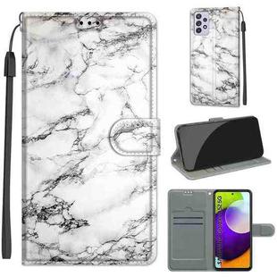 For Samsung Galaxy A52 5G Voltage Colored Drawing Magnetic Clasp Horizontal Flip PU Leather Case with Holder & Card Slots(C01 White Marble)
