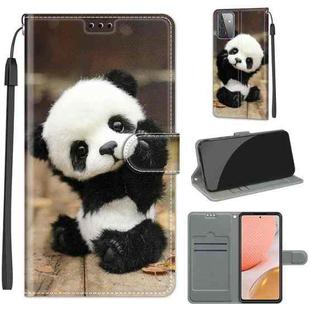 For Samsung Galaxy A72 5G Voltage Colored Drawing Magnetic Clasp Horizontal Flip PU Leather Case with Holder & Card Slots(C18 Wood Board Panda)