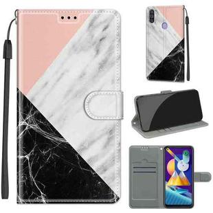 For Samsung Galaxy M11 / M11 EU Version Voltage Colored Drawing Magnetic Clasp Horizontal Flip PU Leather Case with Holder & Card Slots(C07 Pink White Black)