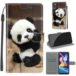 For Samsung Galaxy M11 / M11 EU Version Voltage Colored Drawing Magnetic Clasp Horizontal Flip PU Leather Case with Holder & Card Slots(C18 Wood Board Panda)