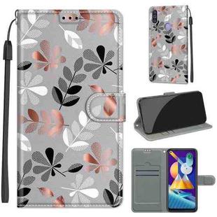 For Samsung Galaxy M11 / M11 EU Version Voltage Colored Drawing Magnetic Clasp Horizontal Flip PU Leather Case with Holder & Card Slots(C19 Material Flower)