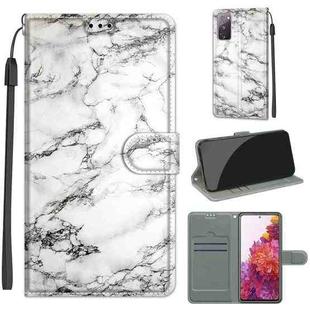 For Samsung Galaxy S20 FE 5G Voltage Colored Drawing Magnetic Clasp Horizontal Flip PU Leather Case with Holder & Card Slots(C01 White Marble)