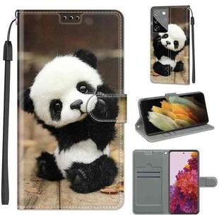 For Samsung Galaxy S21 Ultra 5G Voltage Colored Drawing Magnetic Clasp Horizontal Flip PU Leather Case with Holder & Card Slots(C18 Wood Board Panda)