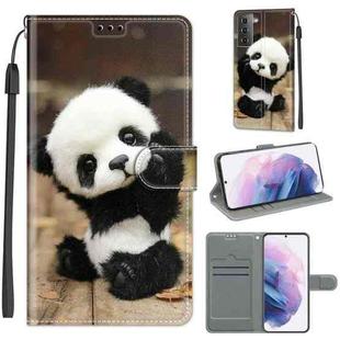 For Samsung Galaxy S21+ 5G Voltage Colored Drawing Magnetic Clasp Horizontal Flip PU Leather Case with Holder & Card Slots(C18 Wood Board Panda)