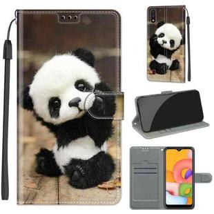For Samsung Galaxy A01 Voltage Colored Drawing Magnetic Clasp Horizontal Flip PU Leather Case with Holder & Card Slots(C18 Wood Board Panda)