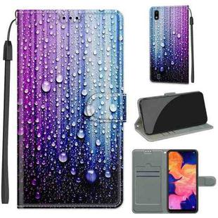 For Samsung Galaxy A10 Voltage Colored Drawing Magnetic Clasp Horizontal Flip PU Leather Case with Holder & Card Slots(C05 Purple Blue Water Drops)