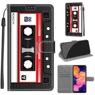 For Samsung Galaxy A10 Voltage Colored Drawing Magnetic Clasp Horizontal Flip PU Leather Case with Holder & Card Slots(C10 Black Red Tape)